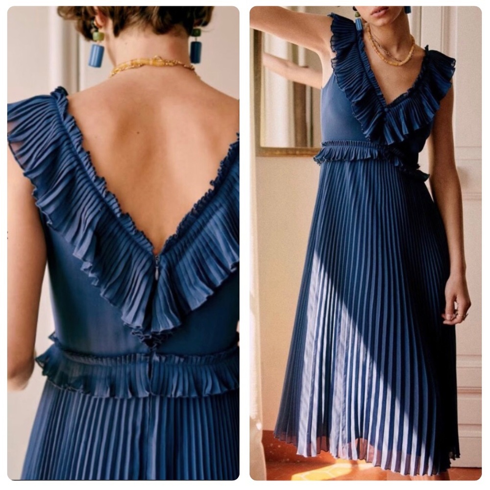 Sezane Rachelle Midi Ruffle Dress